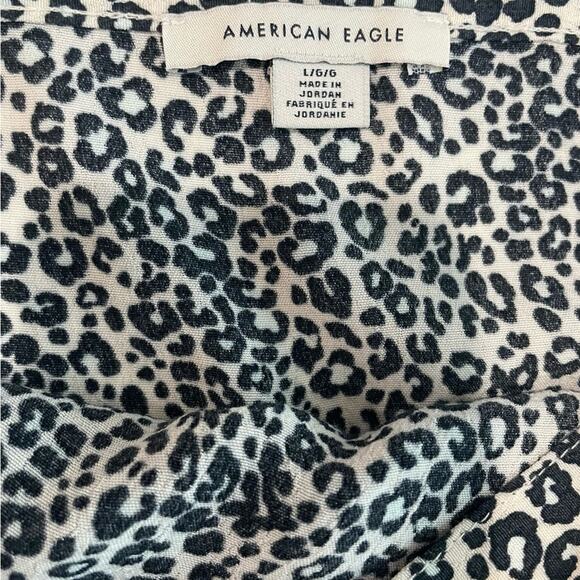 American Eagle Wrap Maxi Skirt Black/White Print Tulip Hem Sz L, EUC - Picture 5 of 8